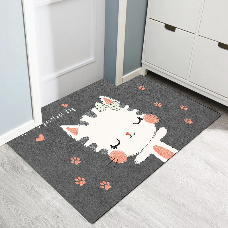 Light Luxury Cartoon Household Floor Mat Carpet Bedroom Door Kitchen Bathroom Absorbent Foot Pad Household Non-slip Mat