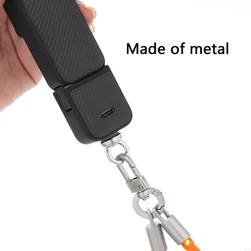 Threaded Metal Camera Lanyard Mount with Integrated Eyelet, Hand Installation, and Fit for Pocket 4/3 1/4inch Device Port