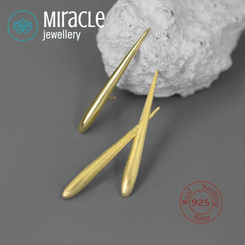 Miracle Sterling Silver 925 Original Design Diagonal Weave  Minimalist Unisex Stylish Rain Silk Image Combination Brooch Pin