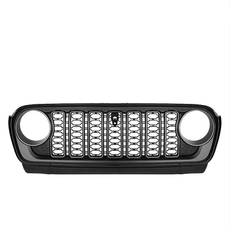 for Jeep Wrangler JL 18-24 Accessories Off Road Vehicle Grille Automatic Tuning Accessories Front Bumper ABS Black Front Grille view 5