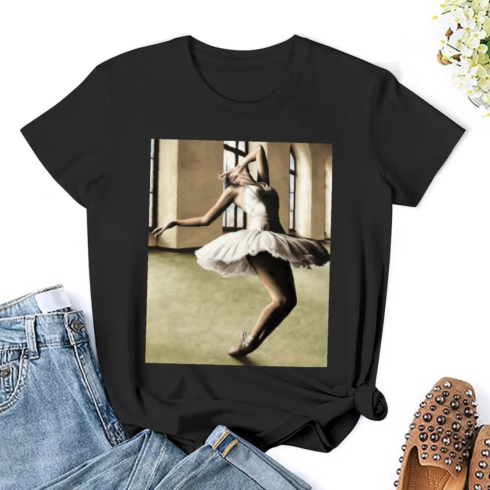 Halcyon Ballerina T-Shirt female Aesthetic clothing oversized t shirts for Women