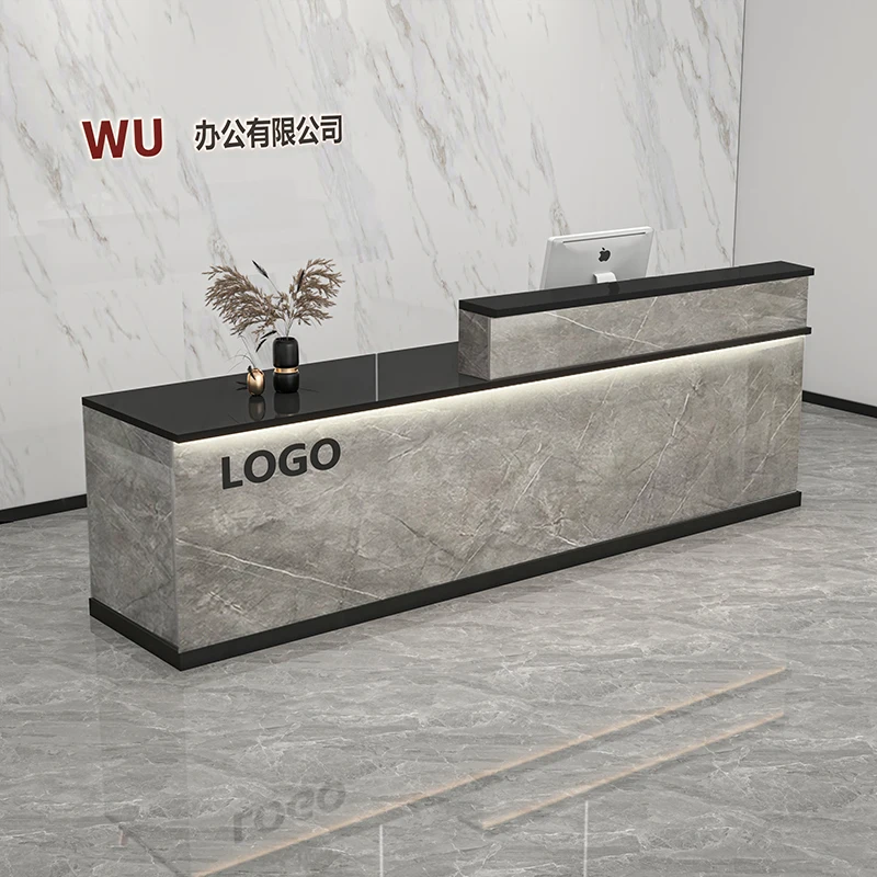 

Reception Desk Modern Office Luxury Hotel Front Counter Lobby Furniture Beauty Salon Clinic Corporate Recepcja Business Bank
