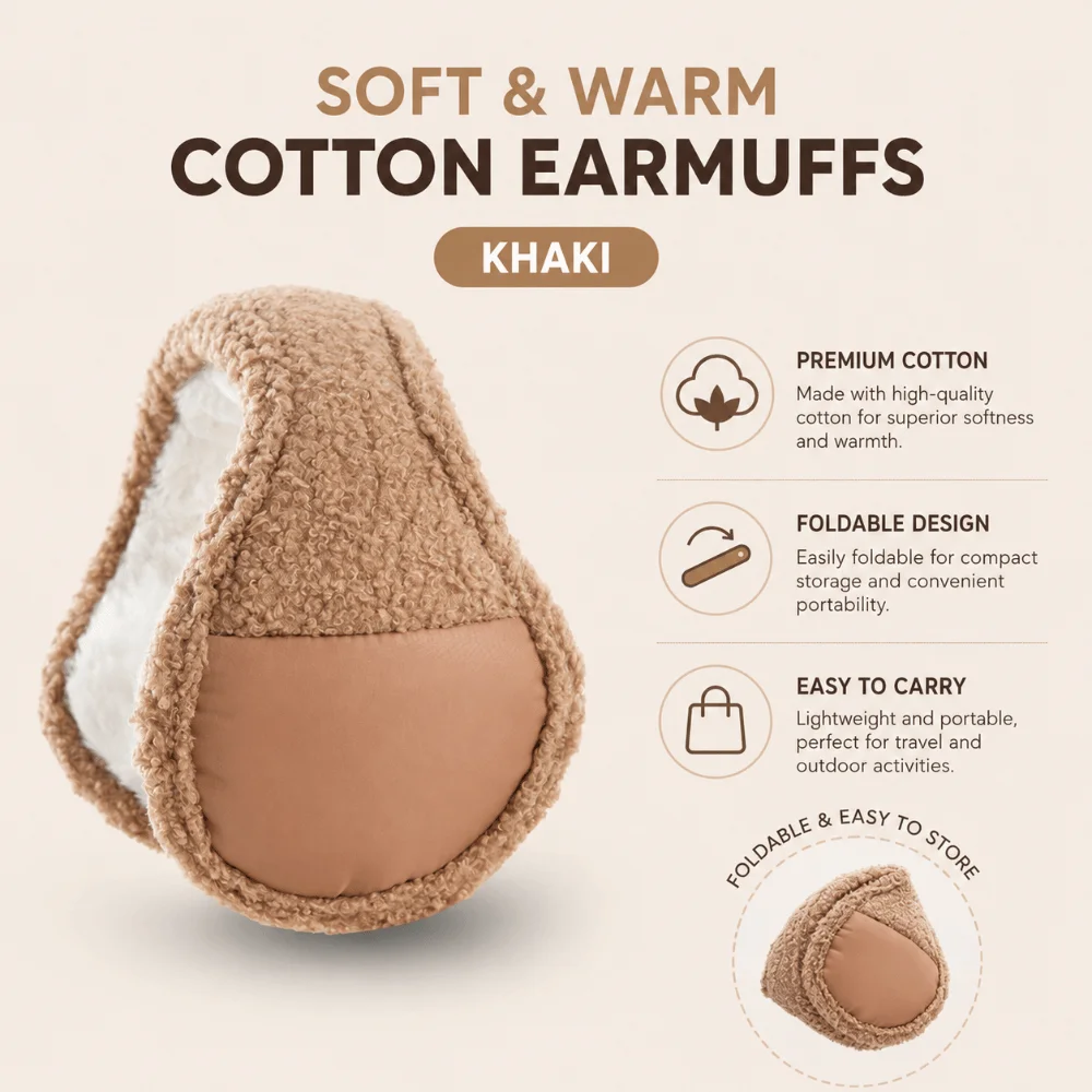 Fashion Warm Winter Earmuffs Faux Fur Folding Earflap Protection Cold Protection Portable Earmuffs for Men Women
