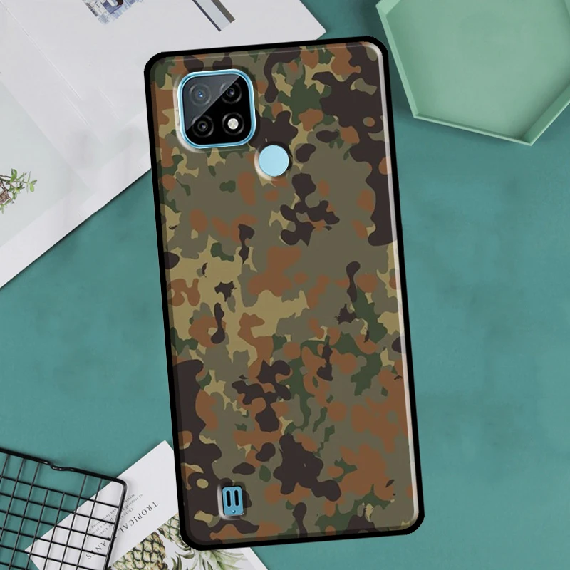 Kamuflaż kamuflaż Flecktarn do OnePlus 10 Pro 9 Pro 8T 9R Nord2 do Realme 9 8 Pro 8i 9i C35 GT Neo 2 3 Master