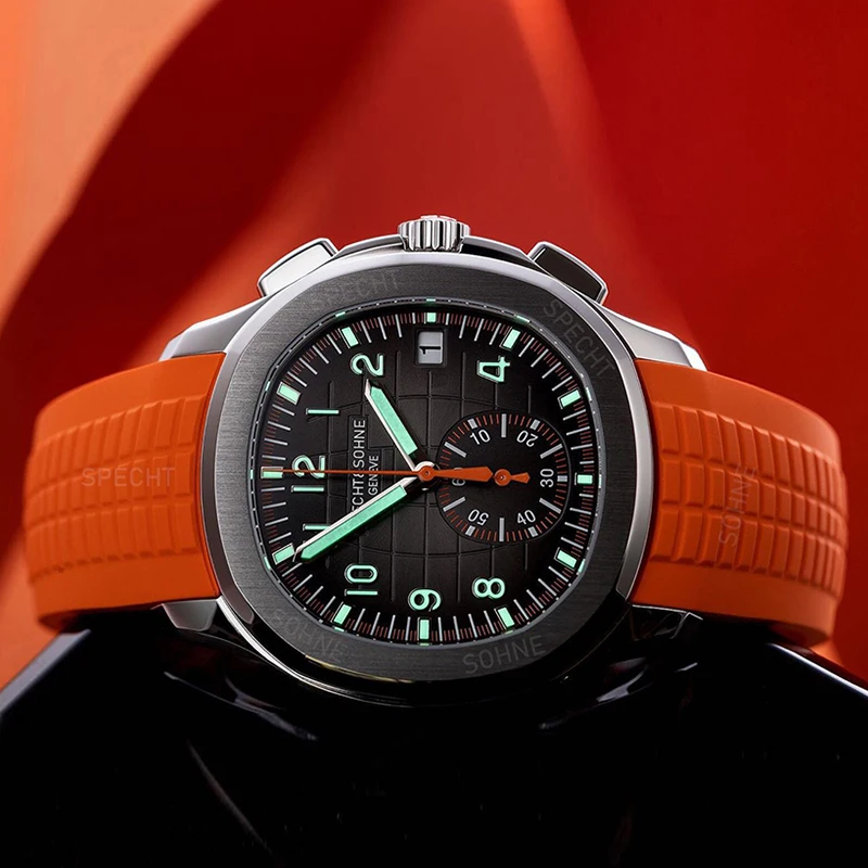 Dropshipping 2022 Top Brand Luxury Mens Watches Luxury Male Clocks Quartz Military Sports Watch Orange Rubber Strap Waterproof