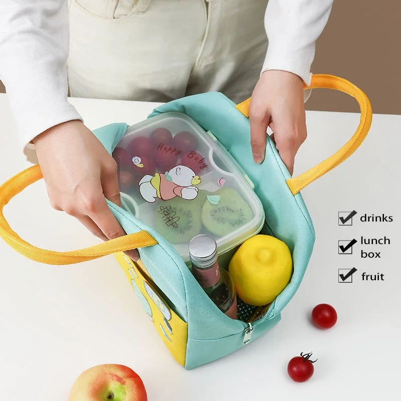 Cartoon Insulation Lunch Bag Portable Thermal Cooler Bento Tote Picnic Storage Pouch Handbag Outdoor Ice Tote Bolsas De Almuerzo