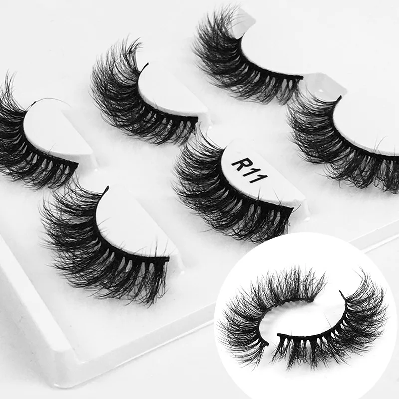 3 Pairs Faux Mink Lashes Make Up Eyelashes Thick False Cils Reusable Eyelash Extension Hand Made Fake Eyelashes