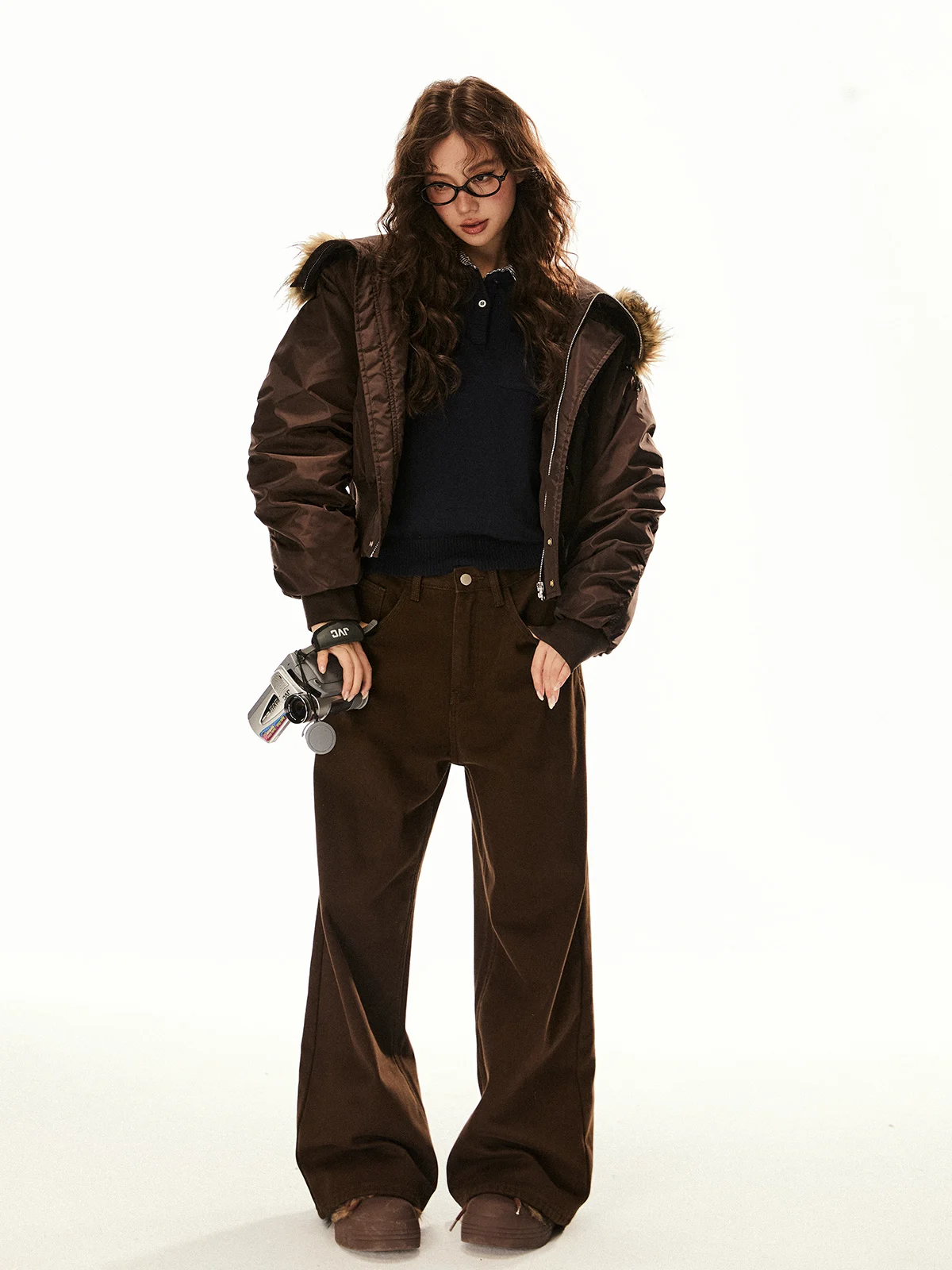 EZEK American Retro Pilot Cotton Jaet Cappotto sciolto da donna ort Cappotto invernale caldo con cerniera con cappuccio Streetwear Thiened Long Sve