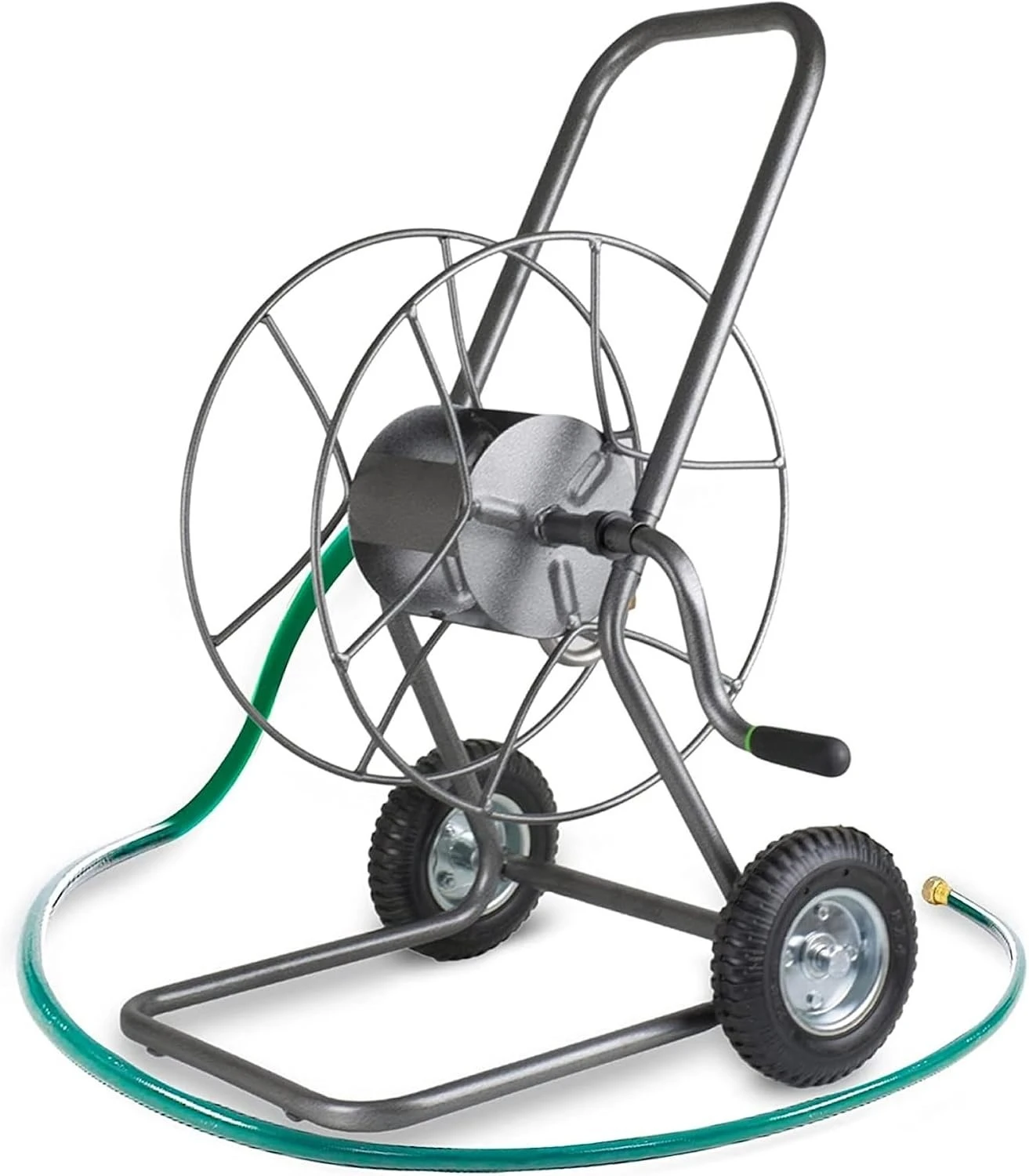 Heavy Duty Metal Rolling Garden Hose Reel Cart Wheeled Water Hose Carrier Holds 200 Foot Hose Outdoor Water Storage Organizer for Lawn Yard Garden