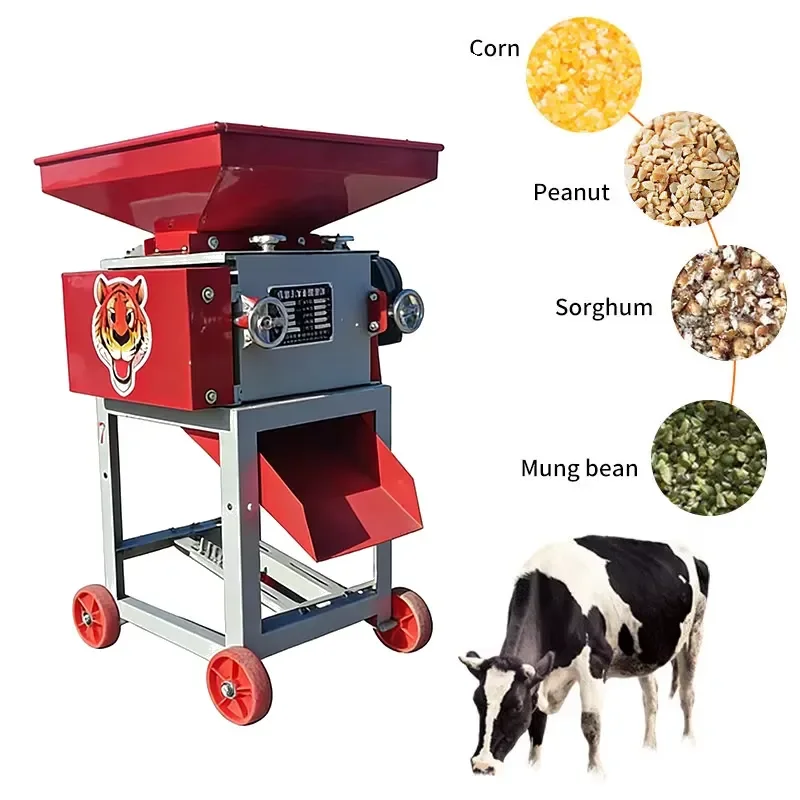 Small Vertical Engine Motor Gear Grain Crusher for Agricultural Livestock Farms High Productivity 1000kg/h Corn Grain Grinder