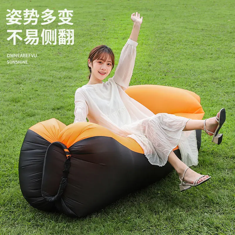 Outdoor Lazy Inflatable Sofa Air Mattress Nap Air Mattress Folding Single Portable Camping Chair