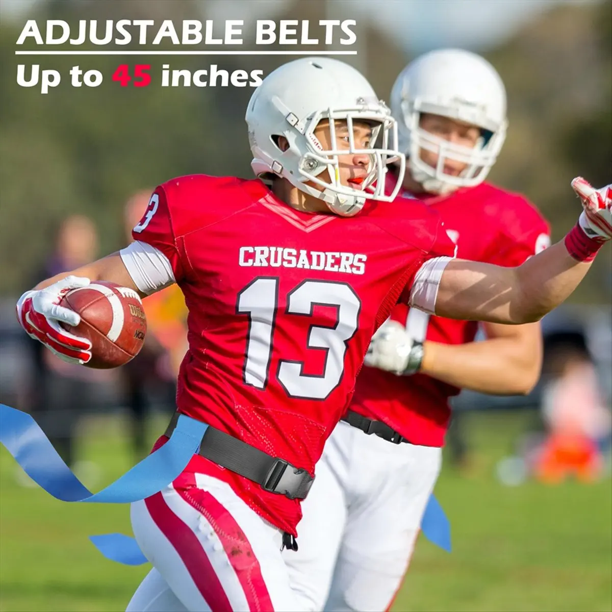 ABYB Flag Football Belts, 14 Player Adjustable Flag Football Set for Sports Training Competition