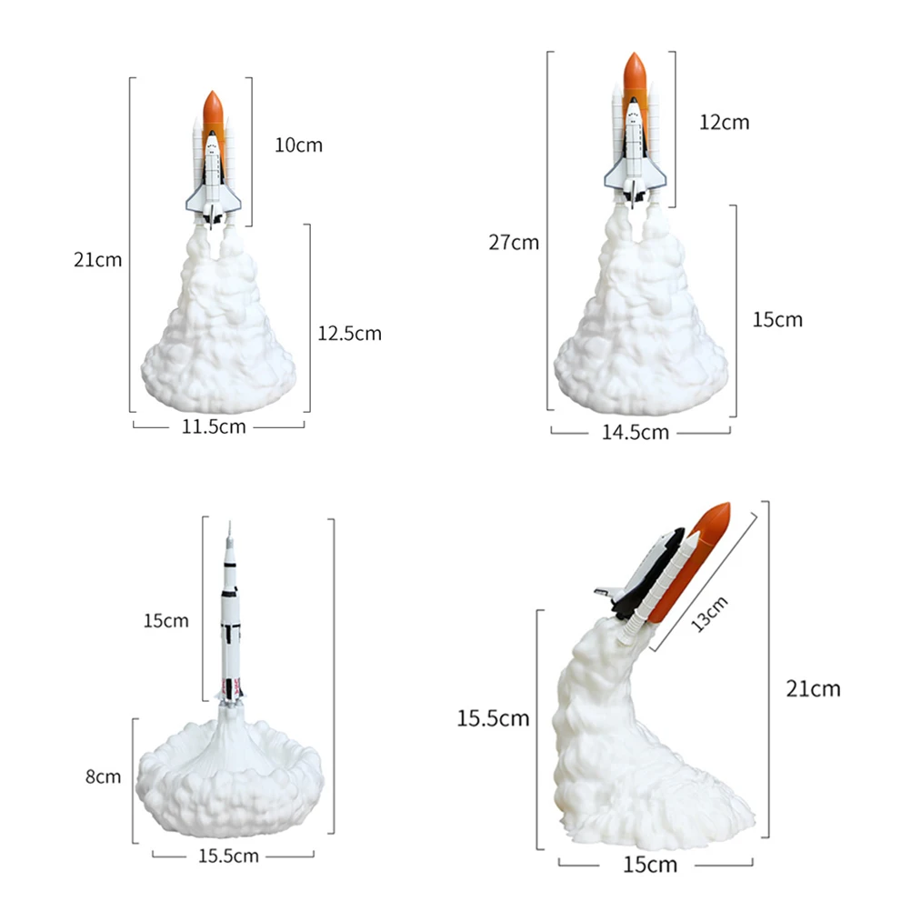 

3D Printed Space Shuttle Night Lamp Led Bedside For Bedroom Living Room Home Decor Modern Table Light Decorative Space Theme