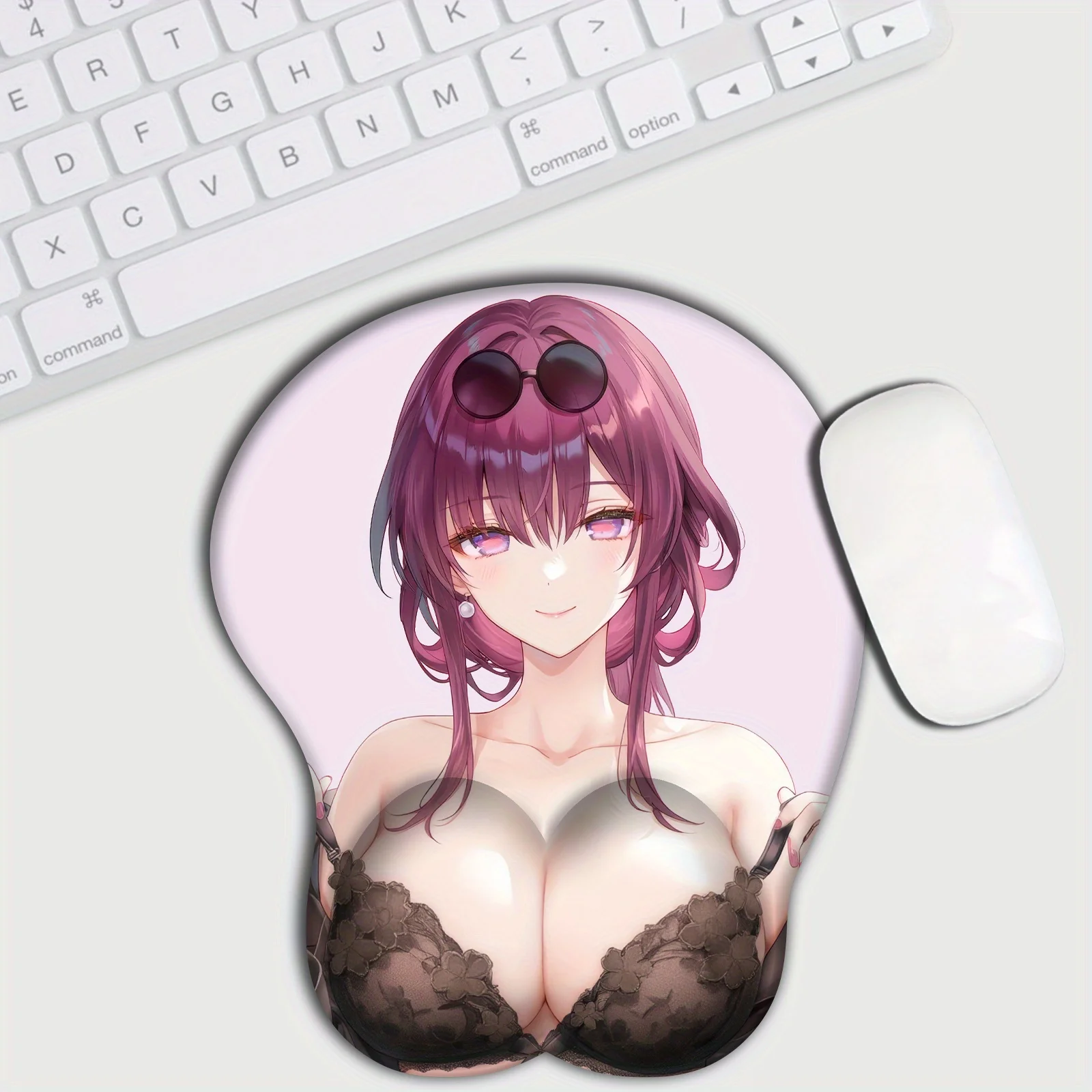 Nuevo almohadilla decorativa para escritorio de 1 pieza, alfombrilla de ratón 3D con diseño de Anime, silicona de alta calidad, diseño ergonómico con soporte para muñeca, Co