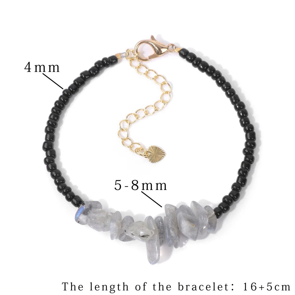 Natural Stone Amethysts Lapis Lazuli Chip Beads Bracelet Irregular Gravel Bracelets Adjustable Men Women Bracelet Jewelry Gifts - Image 5
