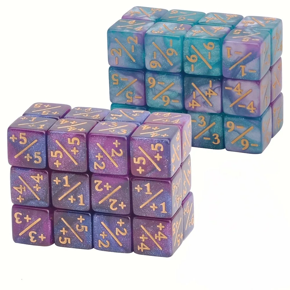 

24pcs Dice Counters Token Dice Loyalty Dice D6 Dice Dice Counter Compatible With MTG CCG Dice Set Card Game Accessories 2 Color