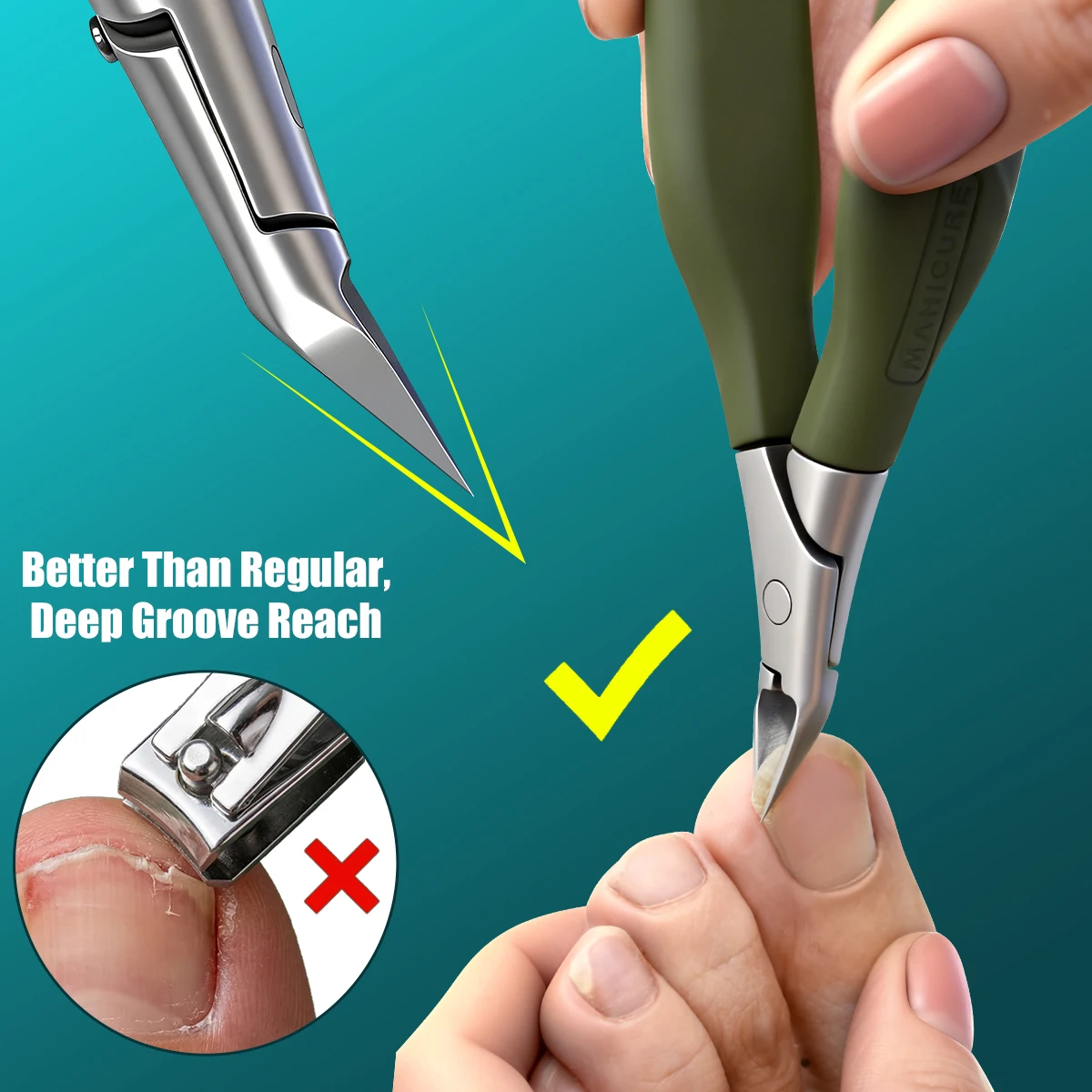1Pc Eagle Beak Toenail Nipper - Stainless Steel Super Sharp Clipper with File for Thick Ingrown Nails, Halloween Gift