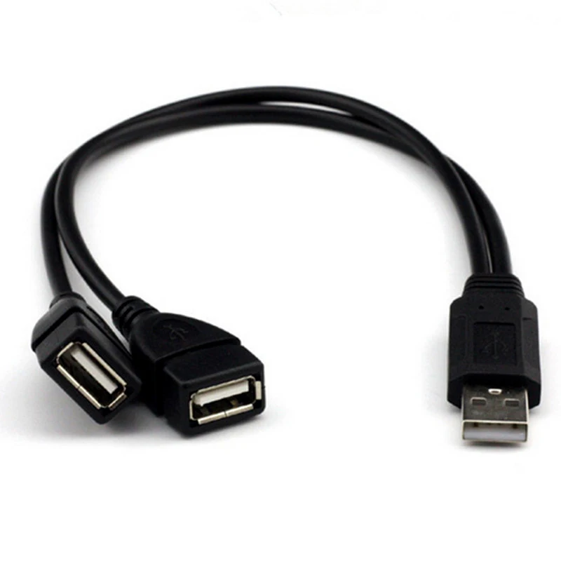 

1PCS Universal USB 2.0/3.0 Male To Dual USB Female Jack Splitter 2 Port USB Hub Data Cable Adapter Cord For Laptop Computer