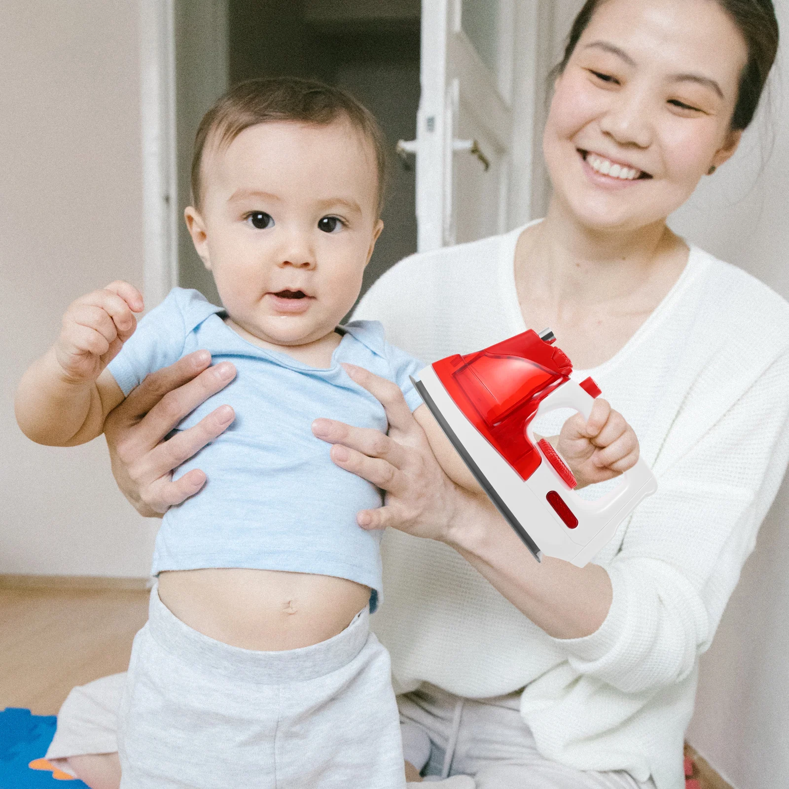 

Toy Appliance Kid Electric Iron Toys Kitchen Irons for Kids Red Plastic Toddler