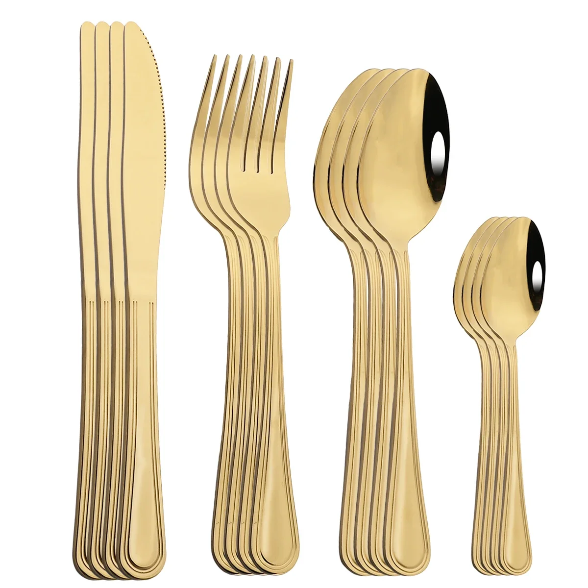 

16 шт., набор столовых приборов из нержавеющей стали, набор столовых приборов, нож, вилка, ложка, посуда, столовая посуда, подходит для кухни, домашнего ресторана