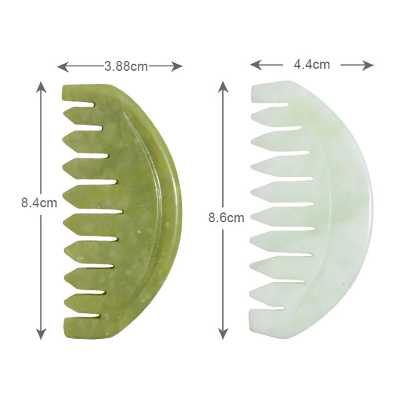 مشط اليشم ذو الأسنان الواسعة ، فرشاة تدليك فروة الرأس ، أداة العناية بالشعر ، عشرة أسنان ، 1 * *