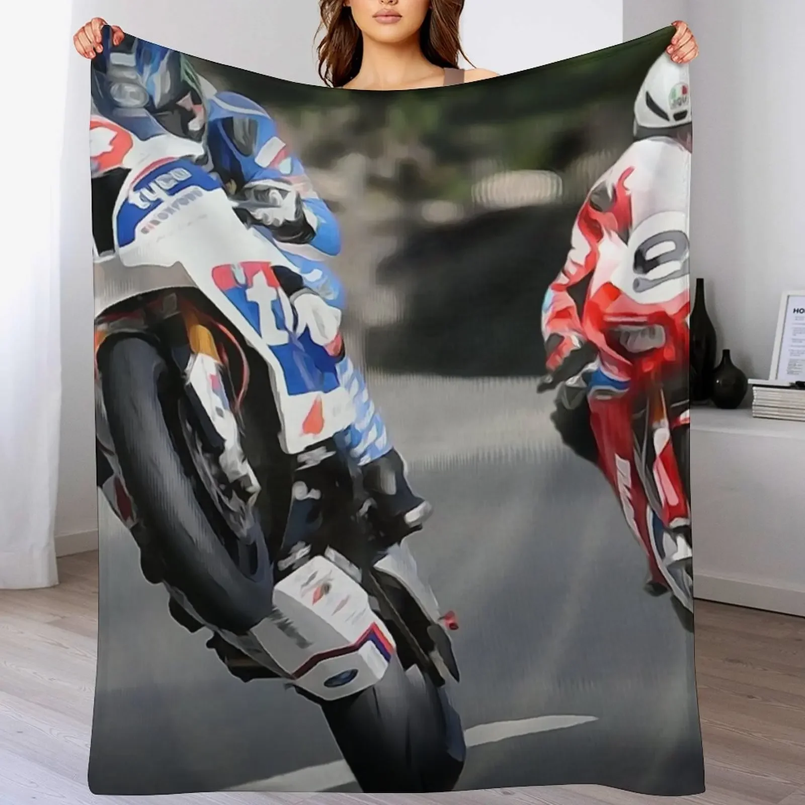 

Isle of Man TT Intensity Throw Blanket For Decorative Sofa for winter Plush Beautifuls Blankets