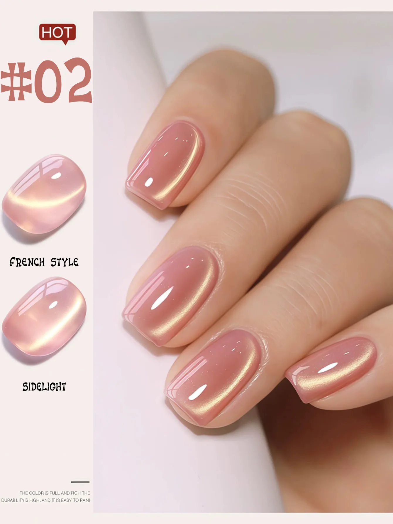 Lasts 28 Days and Brightens 16PCS 2025 New Summer-Autumn Seven-Color Purple Gold Cat Eye Metallic Pearl Aurora Gel Nail Polish,