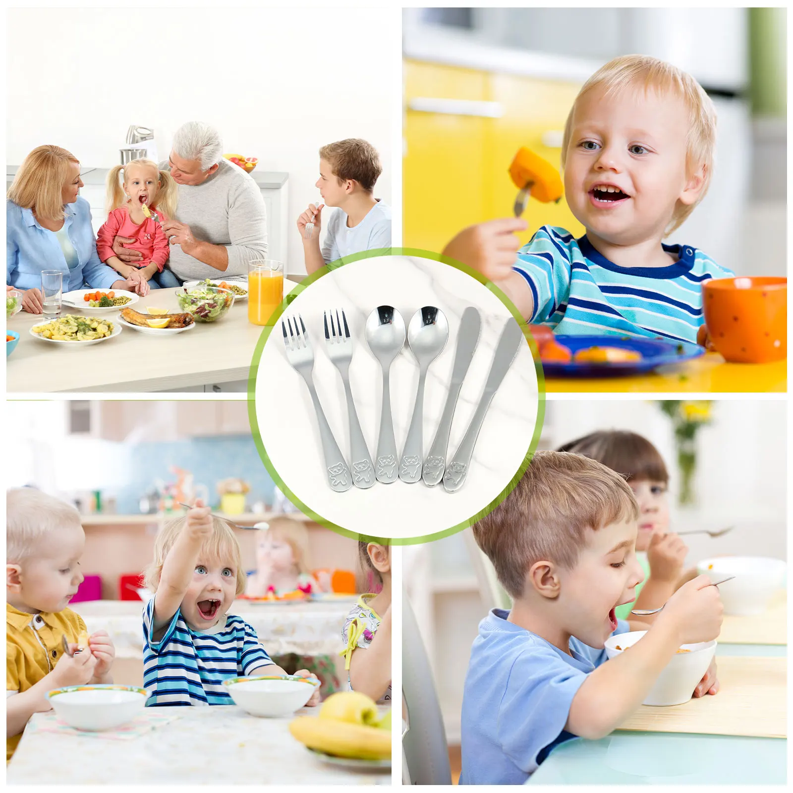 9/10/15Pcs Toddler Utensils, Kids Stainless Steel Silverware Set, Children Safe Forks Spoons and Cutter  - Mirror Polished