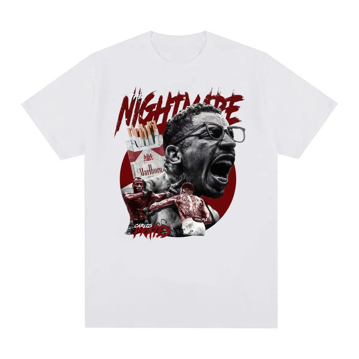 Carlos Prates Smoker Vintage Graphics T Shirt Men Women Fashion Violence Aesthetic T Shirts Casual 100% Cotton Oversized T-shirt