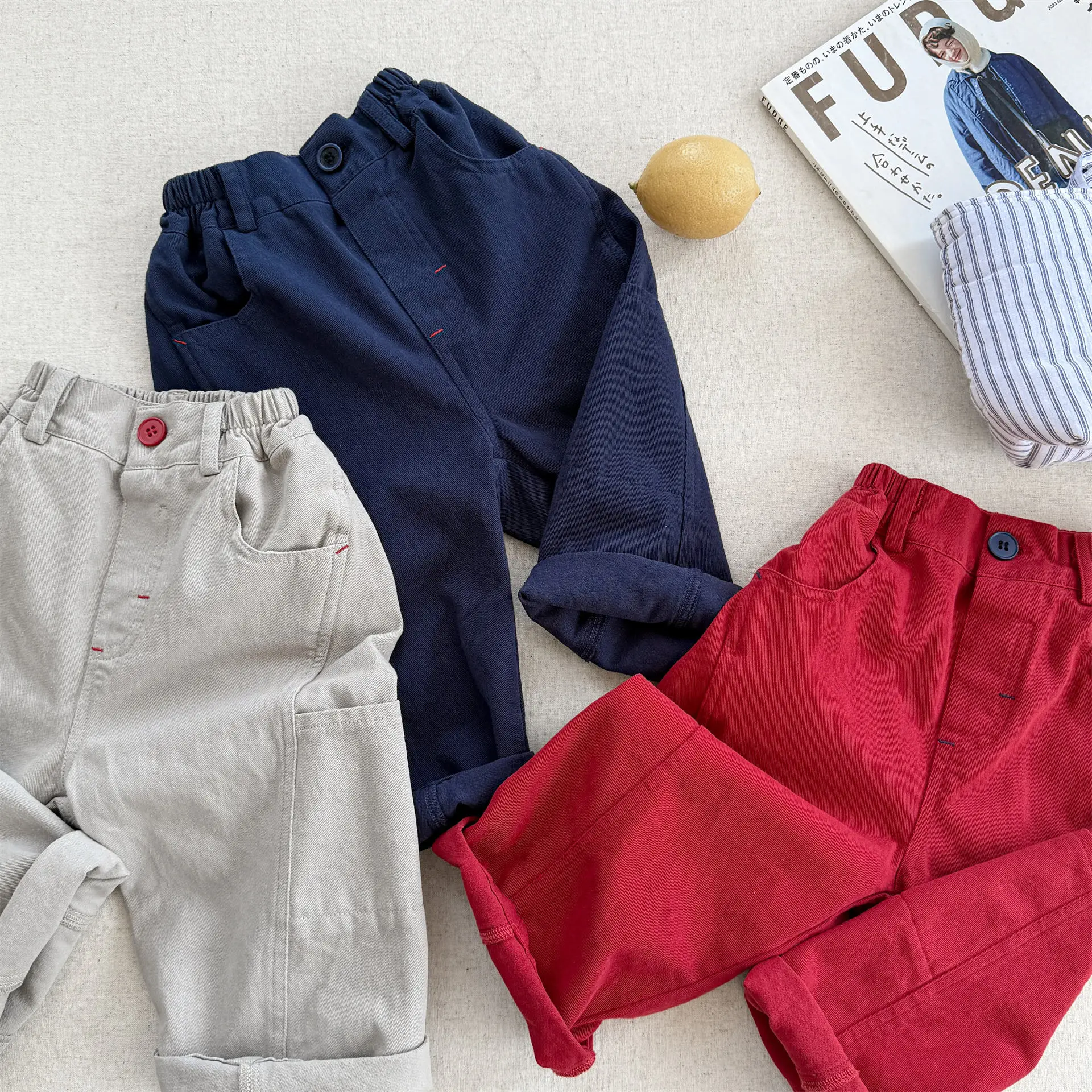 

Детские повседневные штаны, хлопковые детские свободные брюки для мальчиков, модная одежда для малышей, осень 2021, новые шаровары для девочек, однотонные