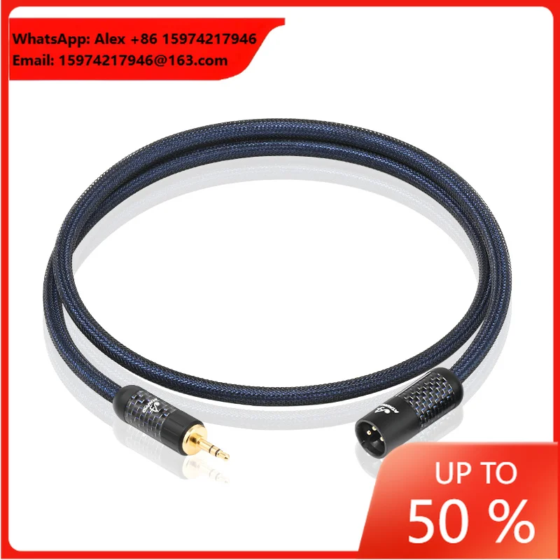 For ATAUDIO Hi-end 3.5mm XLR Audio Cable Pure Copper Carbon Fiber Gold-Plated Connector For Microphone Projector Power Amplifier