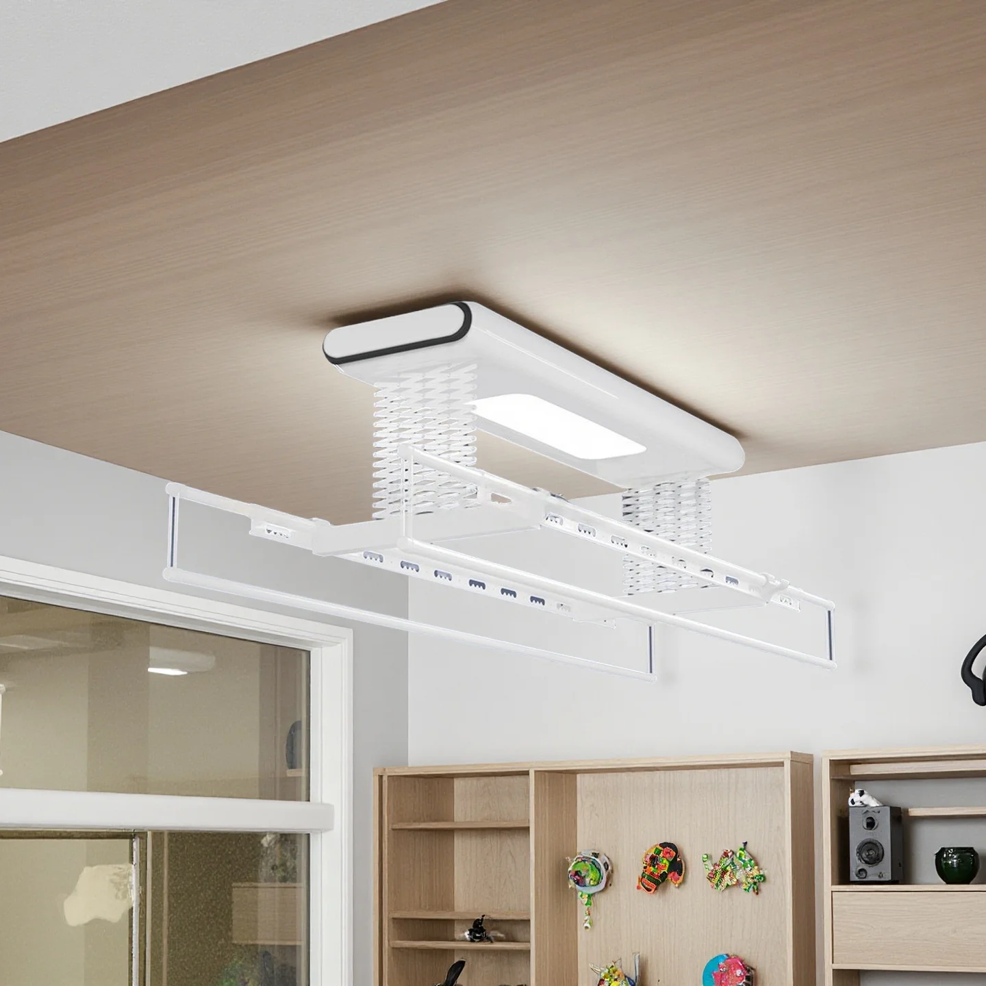 

Electric Drying Rack with Smart Automatic Retractable Clothes Rack and Clothes Line