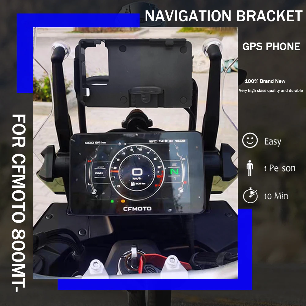 

For CFMOTO 800MT 800 MT MT800 NEW Motorcycle Accessories GPS Phone Mount USB & Wireless Charging Navigation Bracket Holder Stand