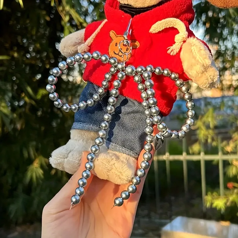 Yupsk الحلو مطرز مفتاح سلسلة اللؤلؤ القوس على شكل قلب قلادة كيرينغ حلية اللؤلؤ الديكور للحقائب الهواتف الهدايا بالجملة #6