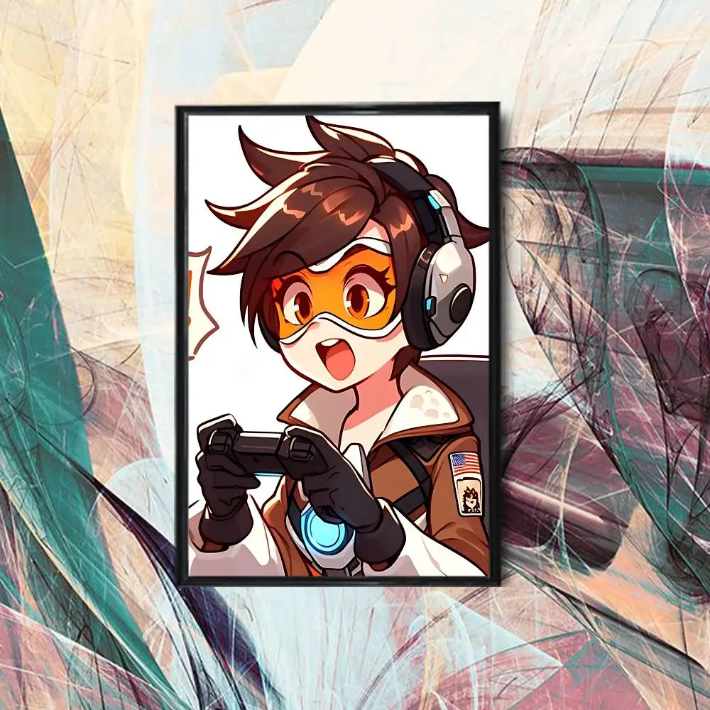 Support Zenyatta Tracer Overwatch Poster Prints Wall Art Painting Picture Gift Living Room Bar Restaurant Dec Sticker Large