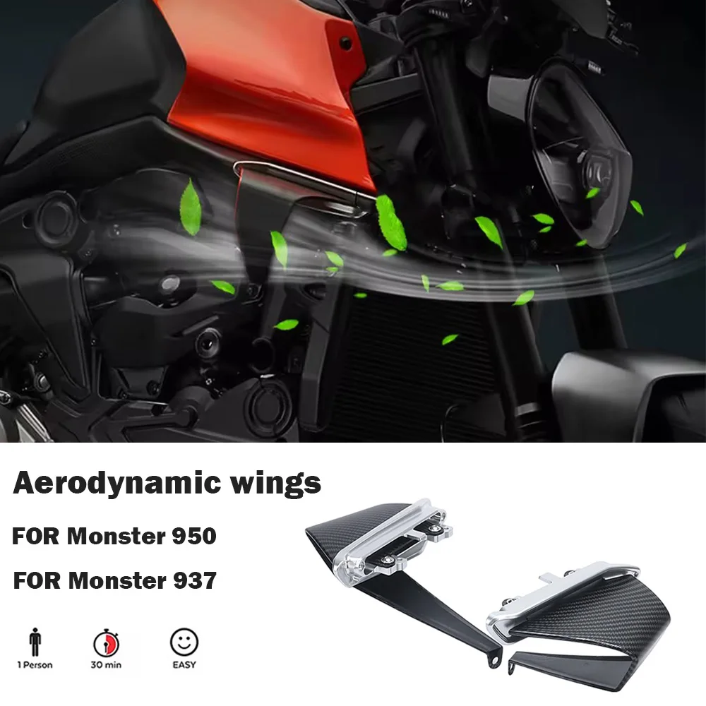 

For Ducati Monster 950 MONSTER 937 SP Plus Motorcycle Side Spoiler CNC Aluminum Wing Aerodynamic Winglet Kit Fairing 2021 2022-