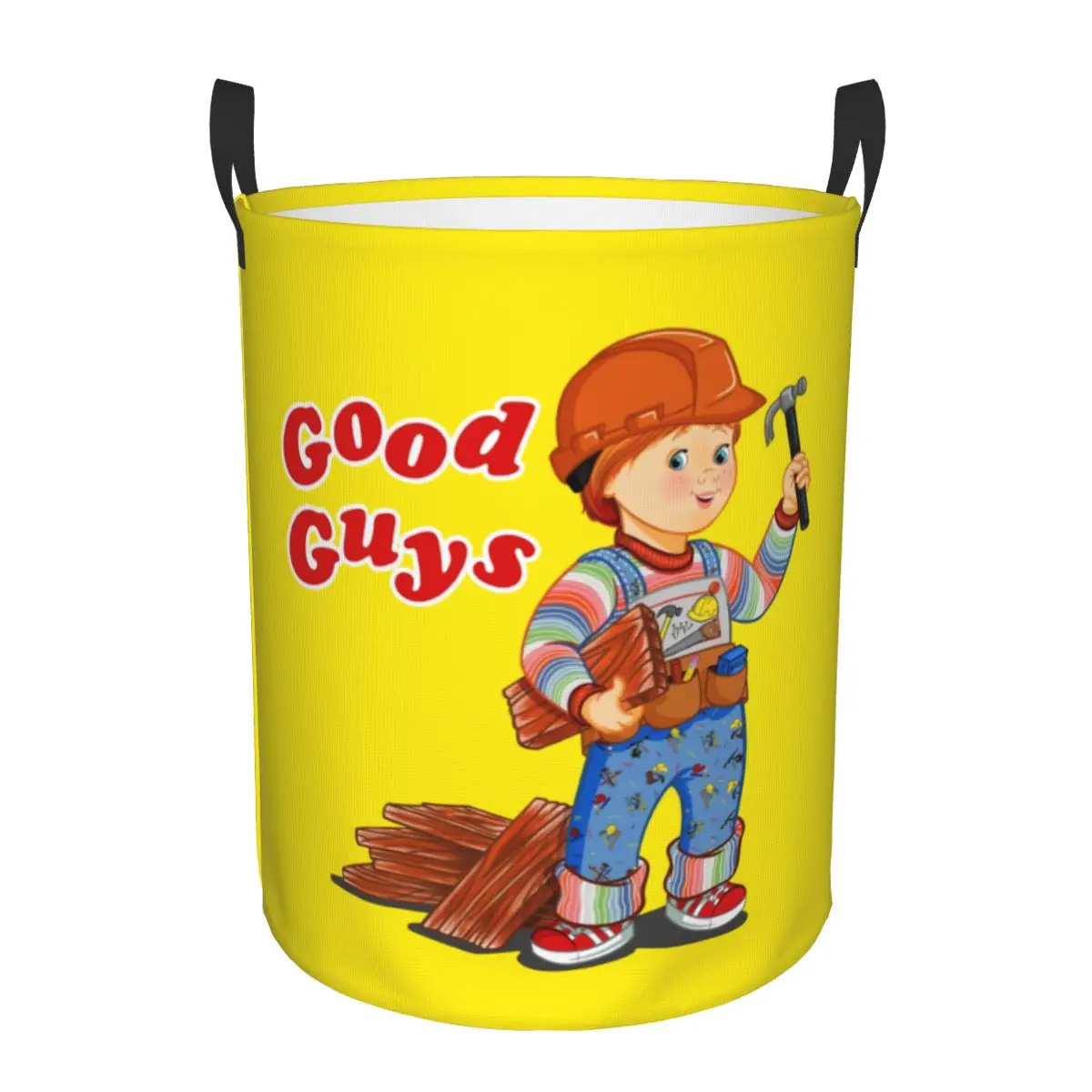 Good Guys Construction Worker Laundry Hamper Large Storage Basket Child's Play Chucky Cartoon Kids Nursery Toy Organizer