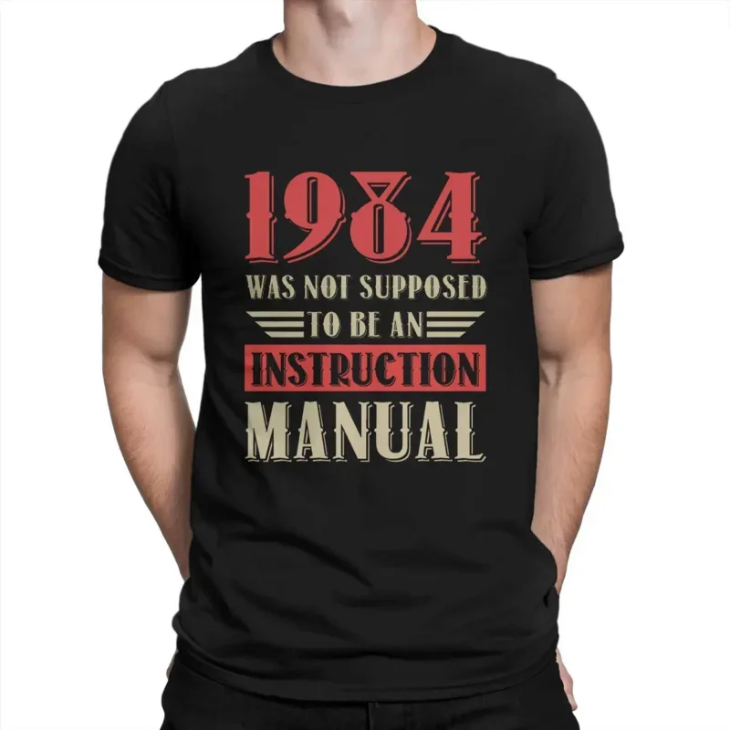 Awesome 1984 Is Not An Instruction Manual T- Men Round Collar Cotton T Shirt Author George Orwell Short Sleeve Tees