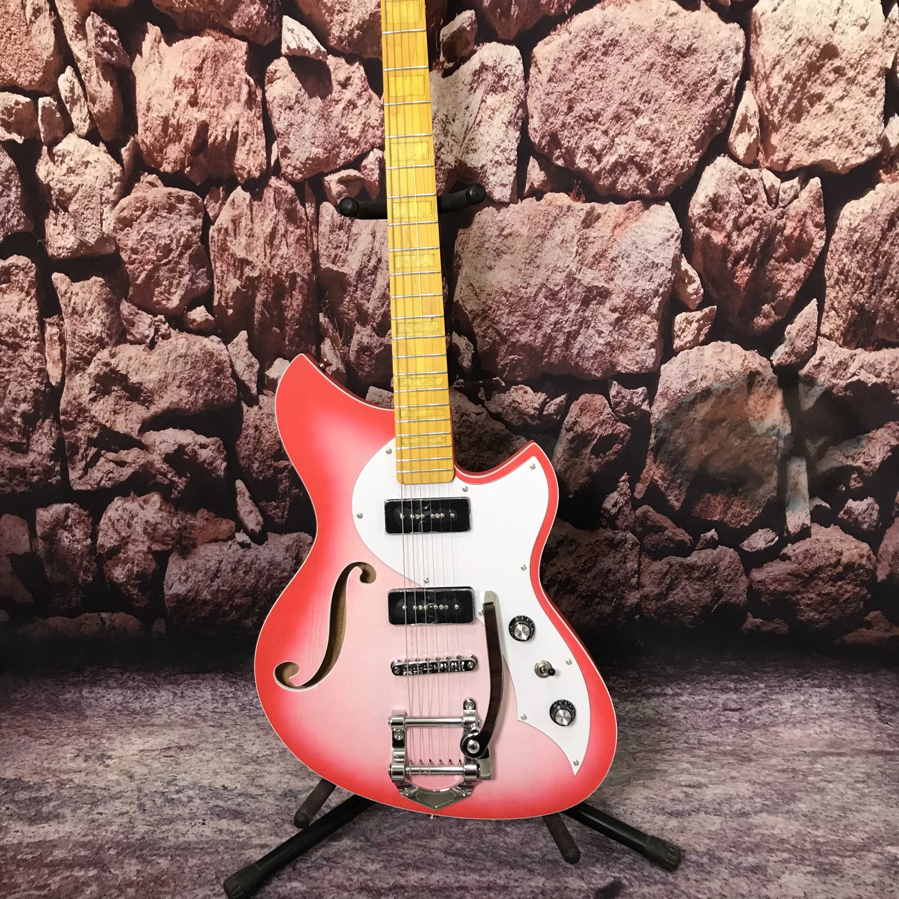 Factory customization electric guitar Half hollow ash body maple neck Fast delivery hot sale