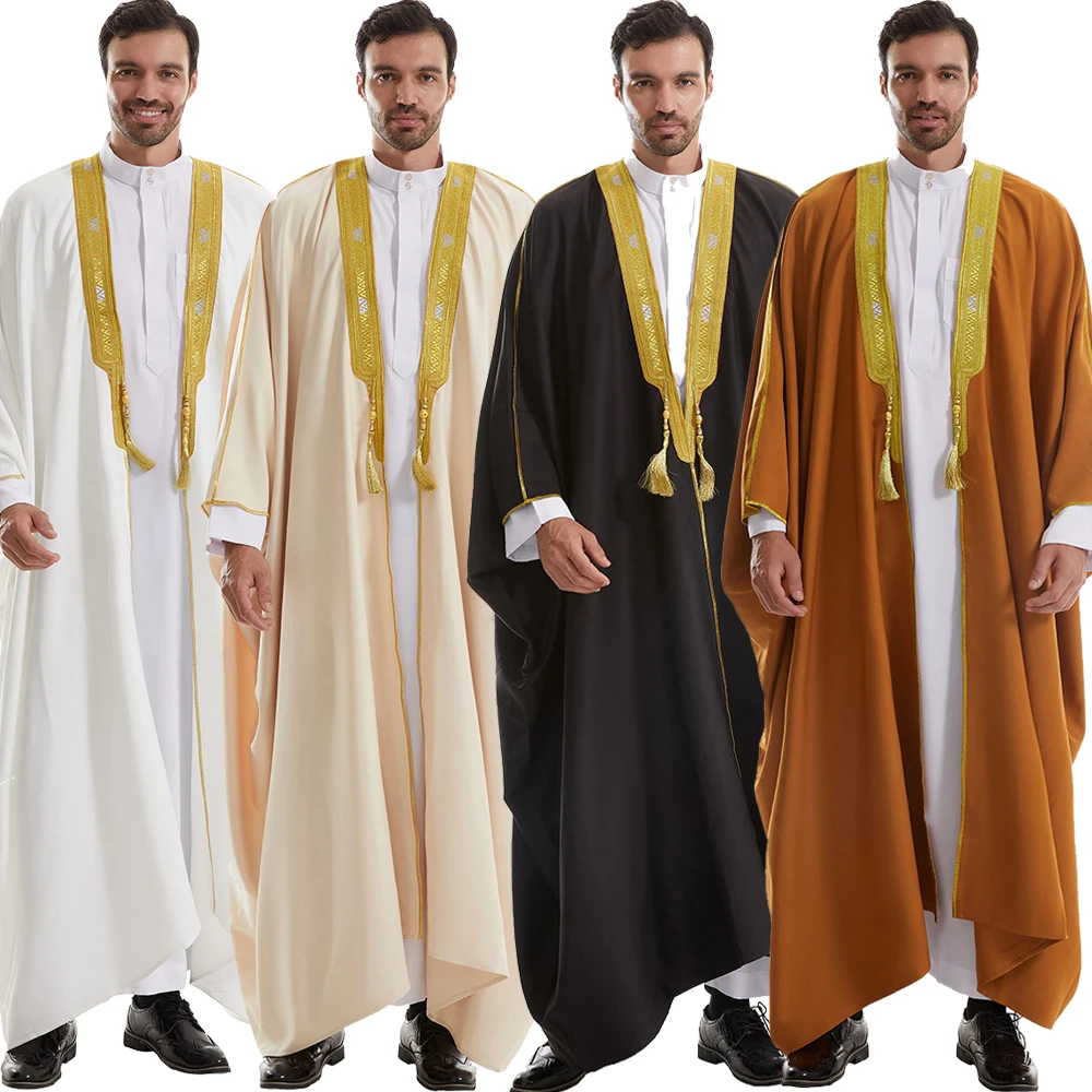 Ramadan Abaya voor Gebed Kleding Mannen Kebaya Open Moslim Kimono Abaya Turkije Arabische Islam Djellaba Gewaad Musulmane Kaftan Dishdasha