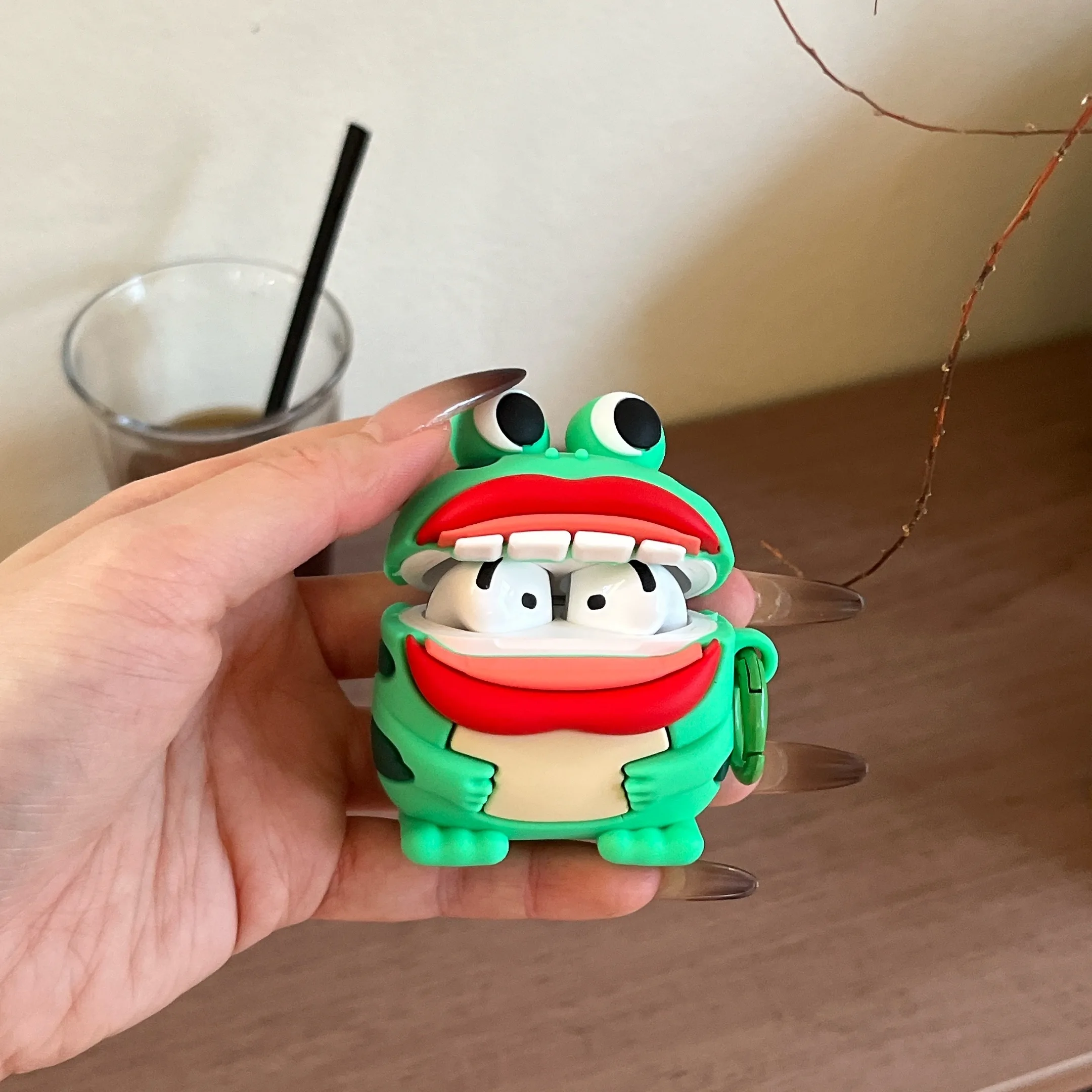 

Spoof Sausage Mouthed Frog Silicone Earphone Case for AirPods Pro3 Pro2 4 3 2 1 Bluetooth Wireless Charging Headphones Cover