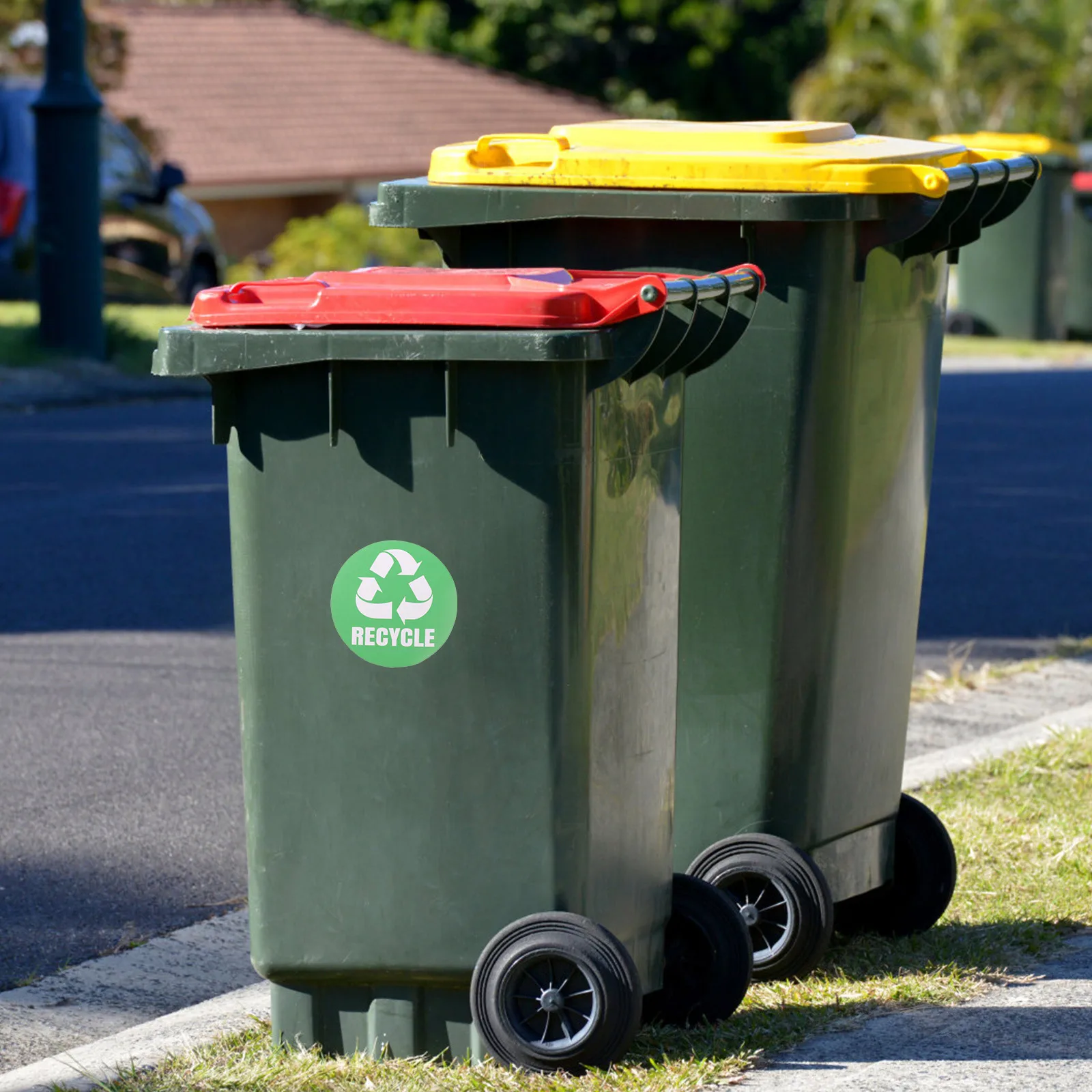

12 Pcs Garbage Sorting Stickers Self Adhesive Trash Can Decal Recycling Labels Waterproof PVC Material Bin Tags Easy Use