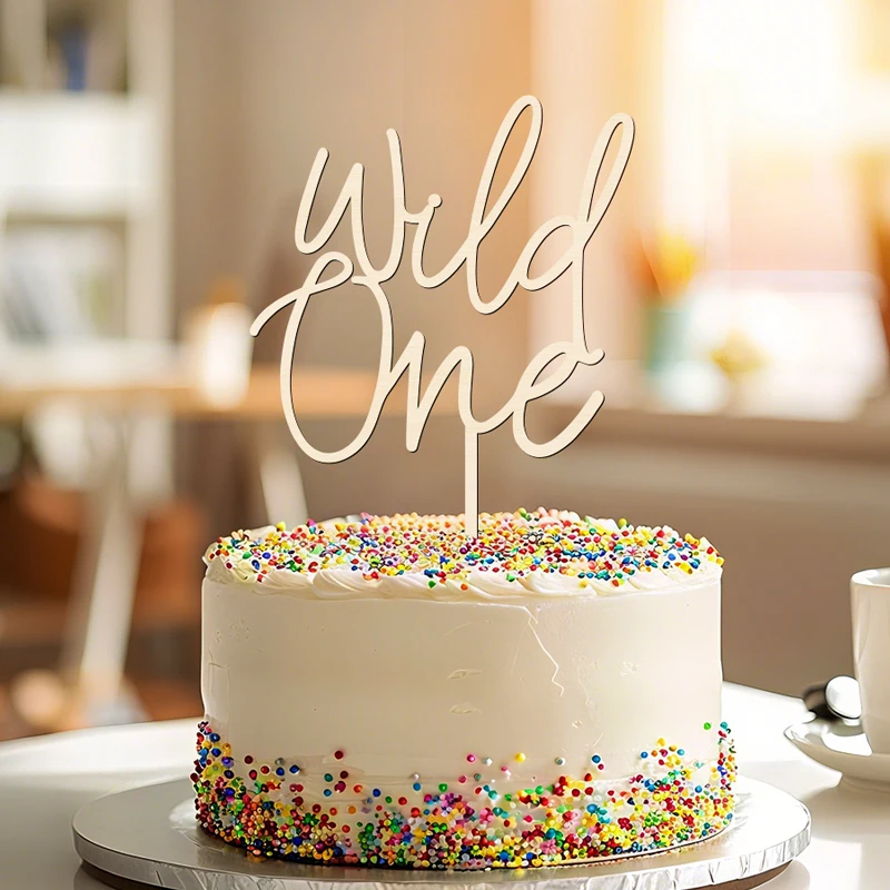 YOMDID Wild One Tortenaufsatz aus Holz, ein Geburtstagskuchenaufsatz, Wild One Kuchendekorationen für Babyparty und erste Geburtstagsdekoration – Detail 11