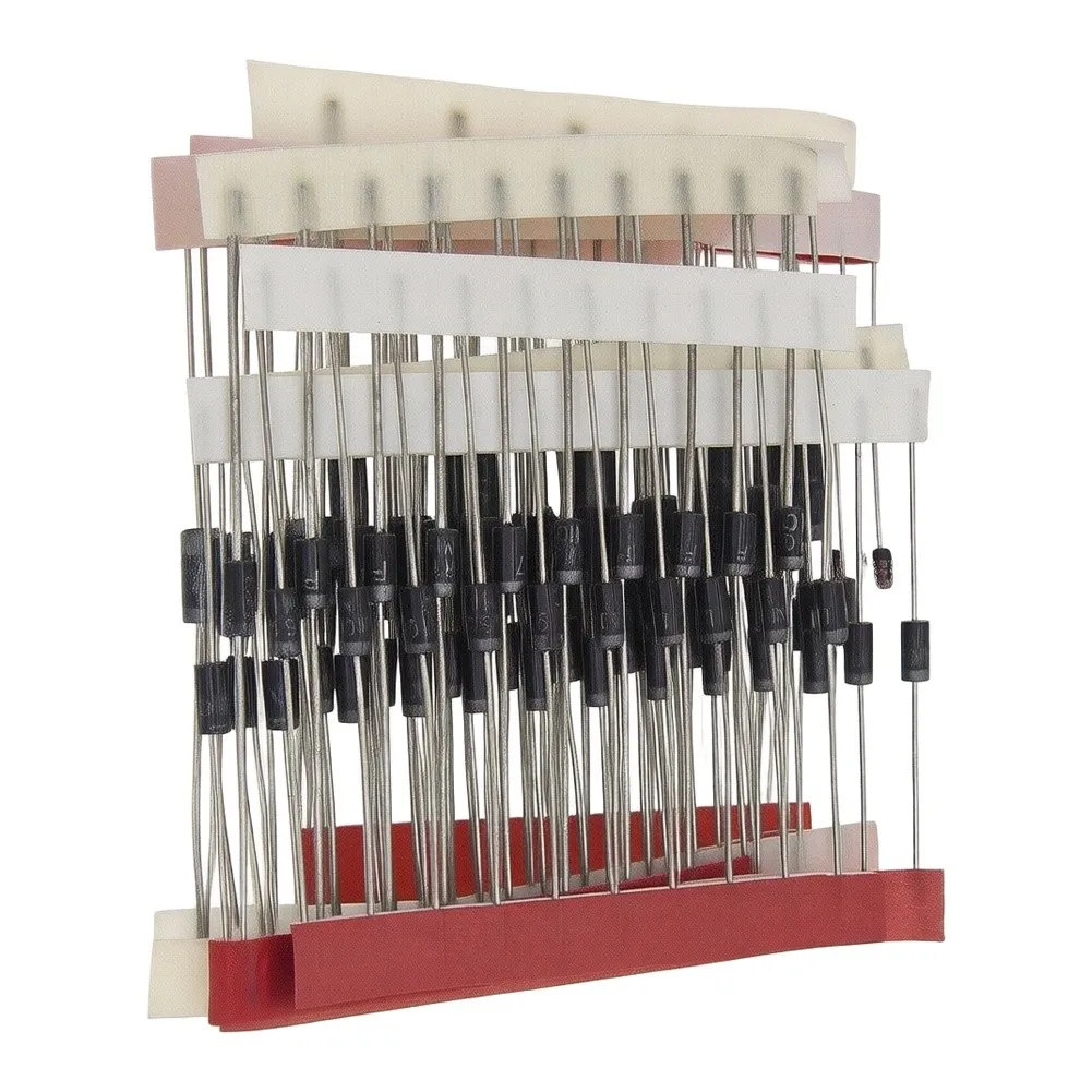 100Pcs Diode Kit 1N4148 1N4007 1N5819 1N5399 1N5408 1N5822 FR107 FR207 for Electrical Repairs  100Pcs Diode Kit