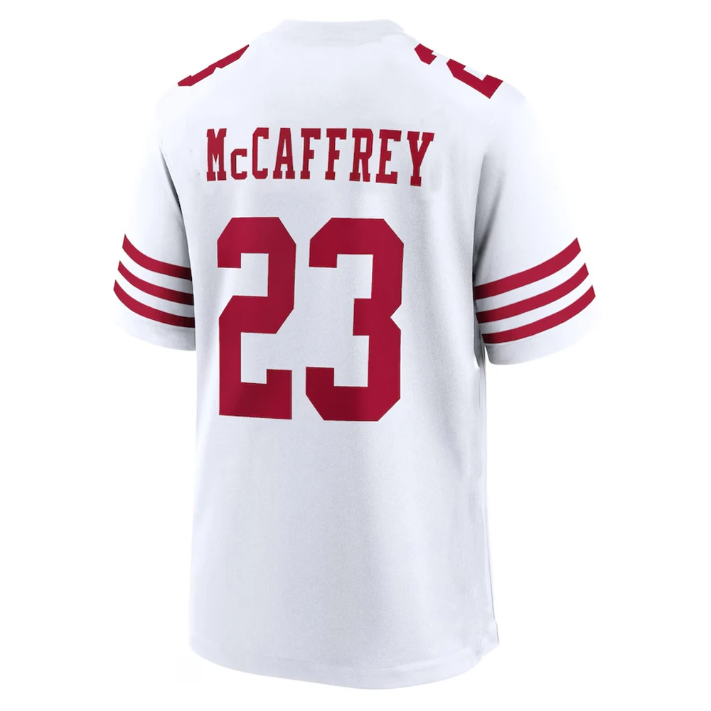 2024 Mens Christian McCaffrey Breathable Rugby Shirt #23 Youth Kids Quick-dry Training Football Oversized Unisex Uniform Jersey