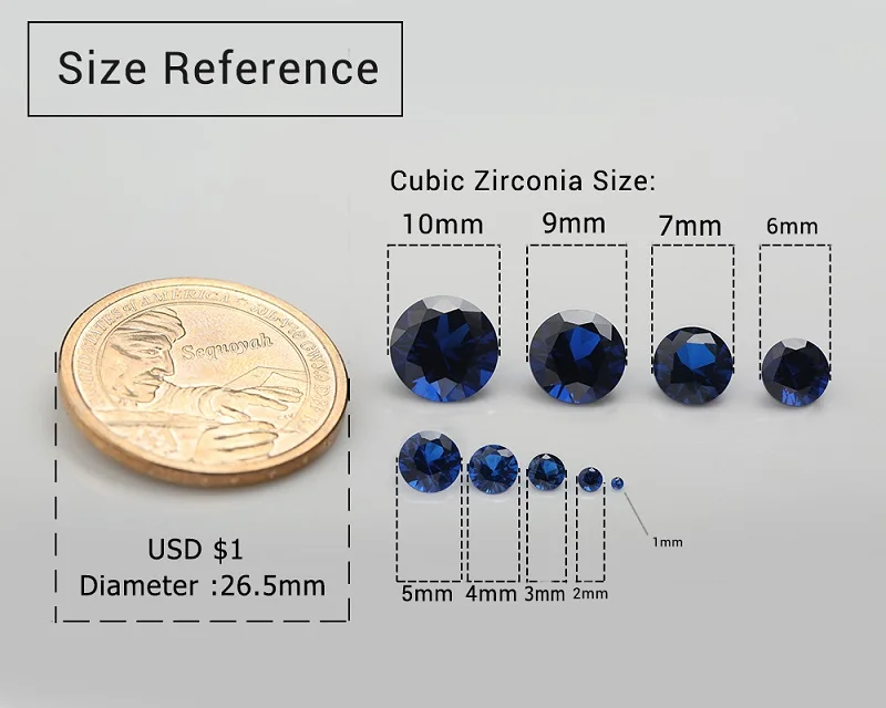 Größe 1,0 mm~3,0 mm Rundschliff Schwarz 106 # 109 # 112 # 113 # 114 # 120 # Blauer Stein Loser Spinell Synthetischer Edelstein für Schmuckherstellung – Detail 7