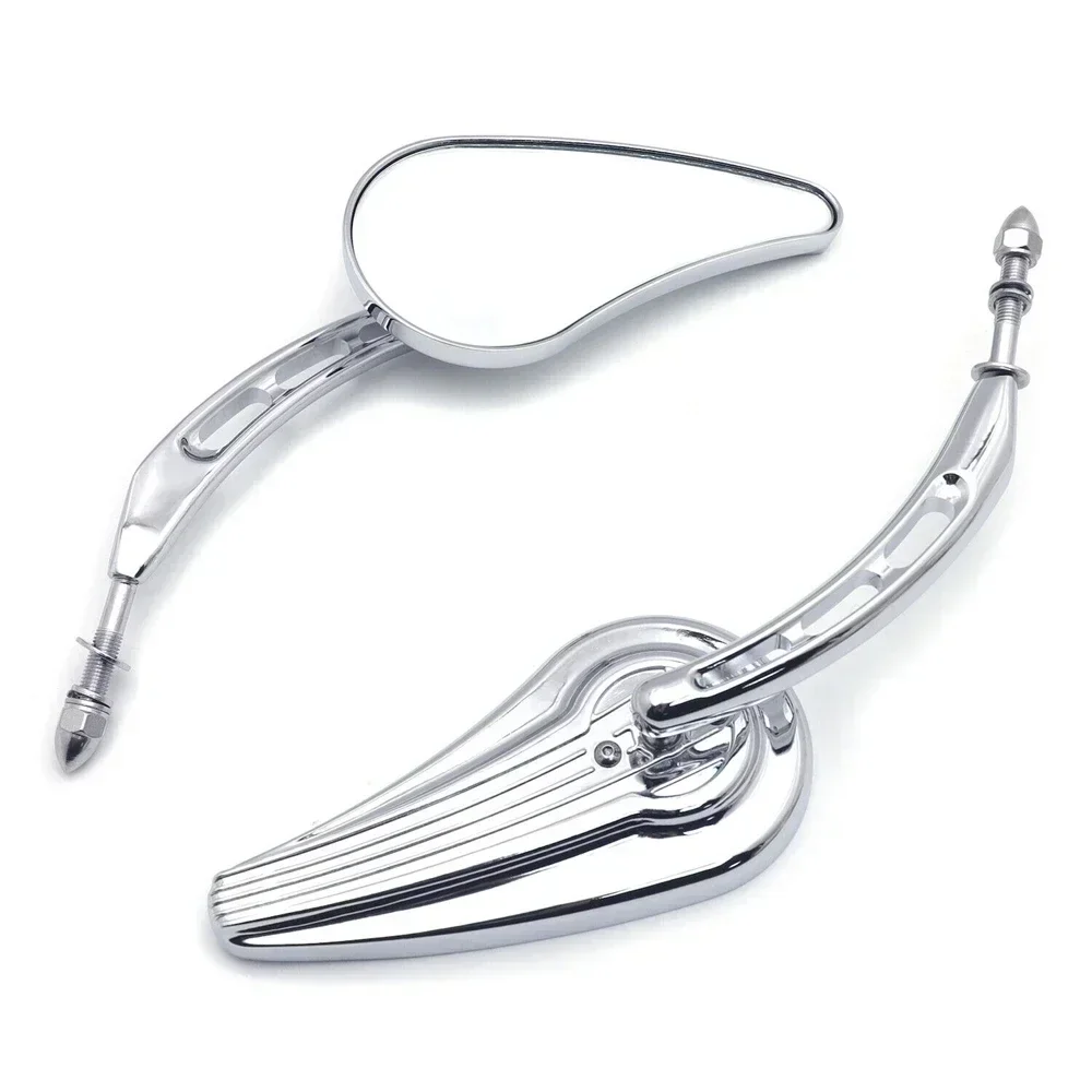 Motorcycle Raindrop Side Mirrors for Harley Davidson 1982-later All Models (except VRSCF,2014-later FLHTKSE,FLHRSE
