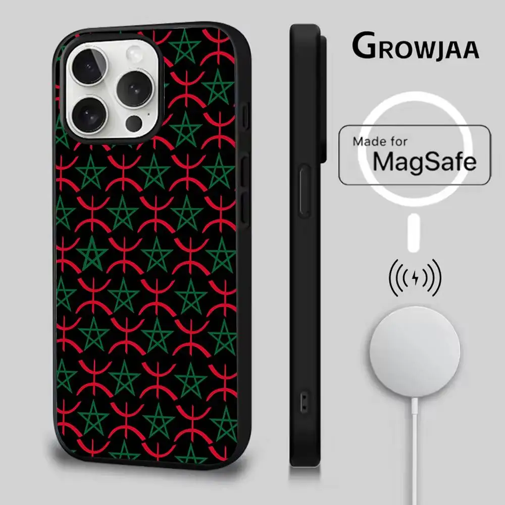Morocco Flag Phone Case For iPhone 17,16,15,14,13,12,11,Pro,Max,Plus,Mini,SE4,E Magnetic Magsafe Wireless Charging
