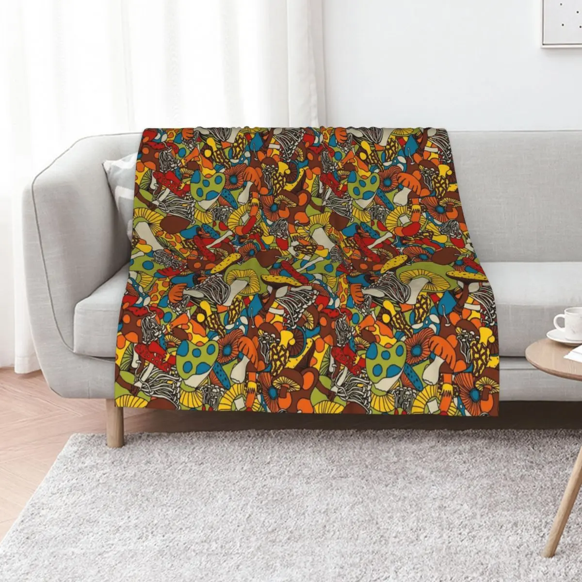 

70s psychedelic mushroom Throw Blanket Luxury Thicken Thins Weighted Personalized Gift Blankets