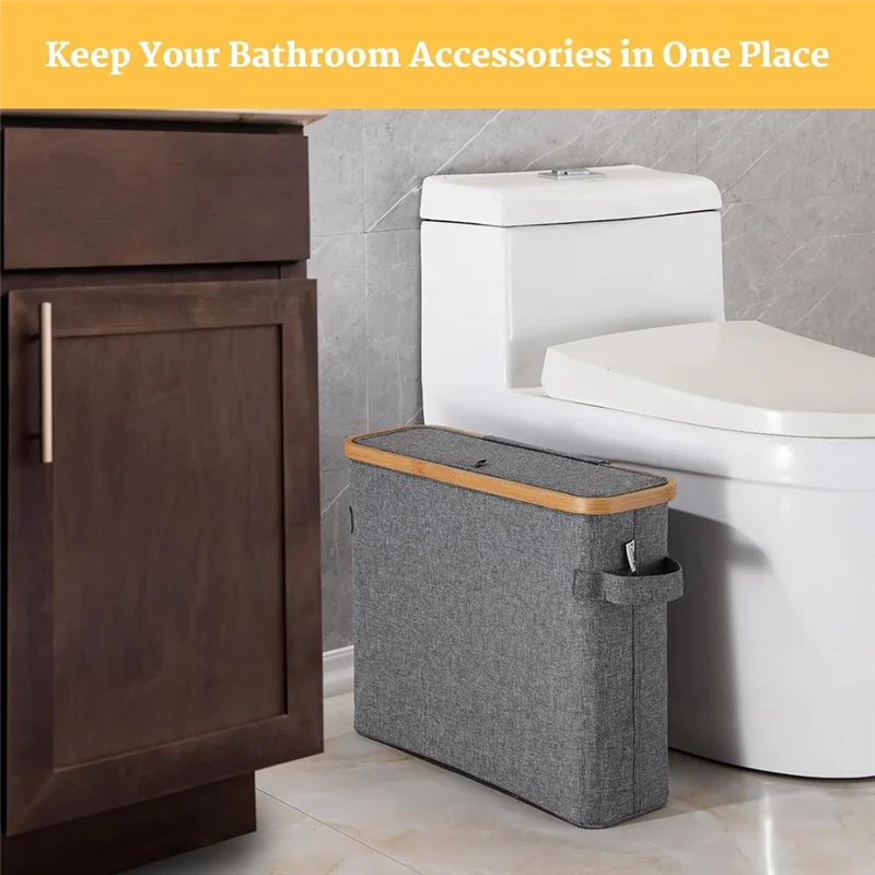 GOOD-Bambus-Toilettenpapier-Aufbewahrung, Toilettenpapierständer mit Bambusdeckel für Toilette, Schrank, Badezimmer